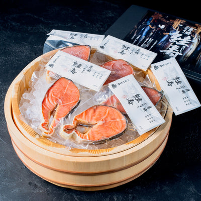 マルトシ吉野商店の鮭寿筒切りセット,寒風やぐら干し山漬け鮭の切り身,けいじゅ
