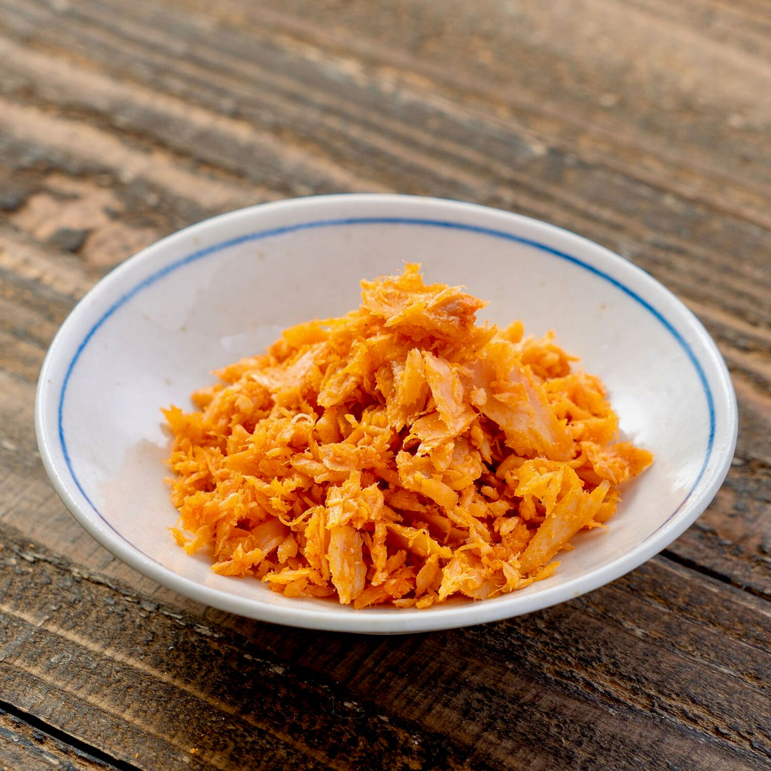 鮭山漬（やまづけ）荒ほぐし 唐辛子入り（ピリ辛）100g×3個セット